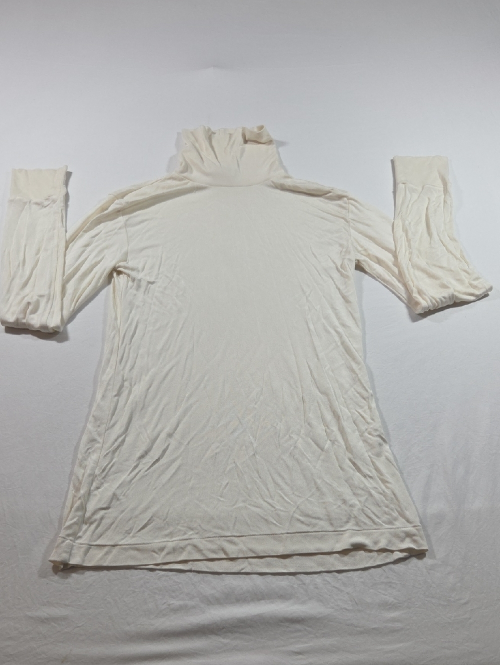 Lands'End Lightweight Cream Turtleneck Top